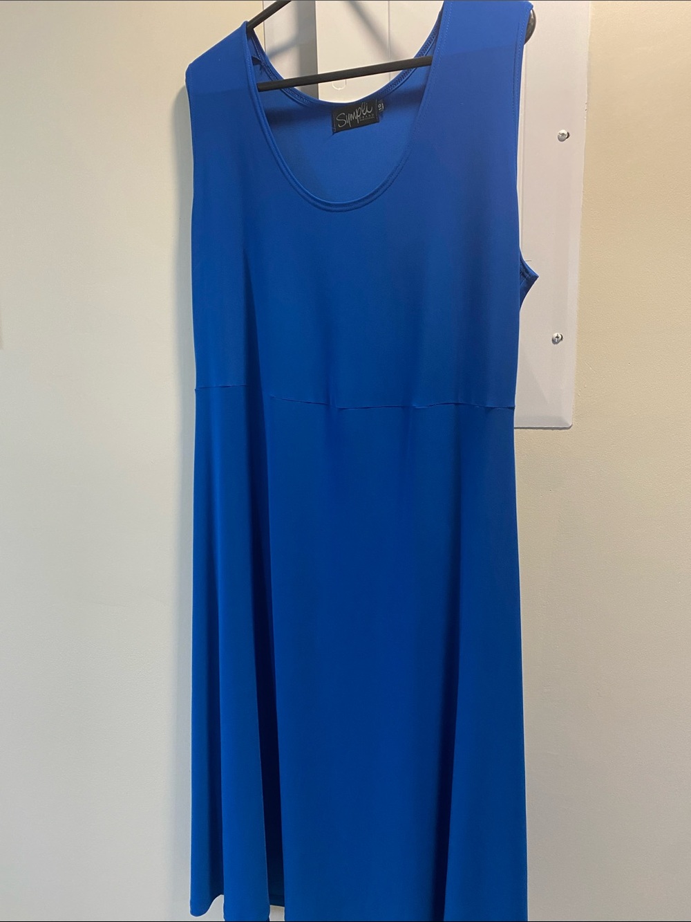 Sympli Electric Blue Sleeveless Midi Dress